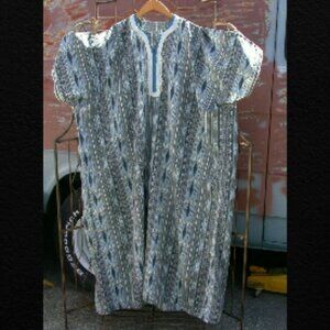 Handmade Authentic Moroccan Mens Caftan Kaftan Thobe Dishdasha Kameez Blue X-L